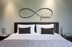 sweetestesthome:  Infinity Symbol Bedroom Wall Decal Forever Bedroom Decor Home Decor Infinity Loop Wall Quote Vinyl Lettering on Etsy, บ.00  I was hoping this would be the case. Meanwhile I do like the decor.