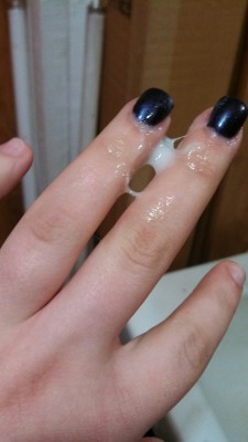 randomhornygirl:  See how wet I got? Fuck! It didn’t take long to cum. 