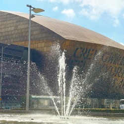 daithebay:  #fountain in The Flourish in front of the #walesmillenniumcentre #wmc #cardiffbay #Cardiff #wales #igerscardiff #igerswales #visitcardiff #visitwales  (at Wales Millennium Centre)