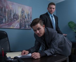 flood-shadow-in-zoo:  Twink &amp; Hunk White Collars In Office Gay Scenes