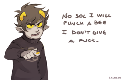 redrew this post from the other day pbthb don&rsquo;t punch other people&rsquo;s bees Karkat, that&rsquo;s rude