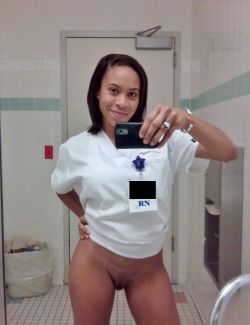 ebony-nudes:  gspott8:wackpanther: All I have of this sexy nurse. And Andre is a lucky muthafucka. http://gspott8.tumblr.com/so sexy!!!! even boys will love it