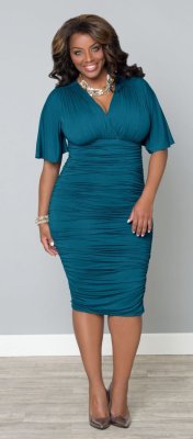 plussizeebony:  Nakeesha Witherspoon in Kiyonna’s Rumor Ruched Dress, Essential Wrap Dress, &amp; Wrapped in Romance Dress 