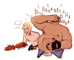 dove-draws:  i was like “i wanna draw roadhog laughing” and then 