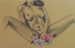 sweetbodypoetry:   Orgasm, secret garden.Self-portrait.I usually don’t share my drawings but … there you go I guess. 