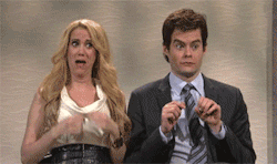 gifs-for-fun:  Your friends behind your back when you’re talking to the person you like. 