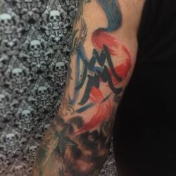 #tattoo #tatuaje #tattoos #tatuajes #tatu #tatus #ink #inklove #inklust #color #colores #colors #naranja #orange #rojo #red #blue #azul #brazo #arm #venezuela #colombia #lara #barquisimeto