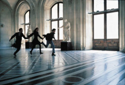 acehotel:  Running through The Louvre, from Bernardo Bertolucci’s The Dreamers.  Today the filmmaker turns 74. And to this day The Louvre forbids running. 