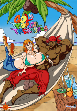 sun1sol:  Pirate Booty   Nami getting the D. on the beach by Gol (captain of the big bone pirates lol) who’s trying to find some nice big booty treasure to dig into, the animation in the middle is there for fun and to let you know I’m gonna start