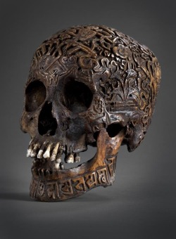 Antique carved Tibetan skull