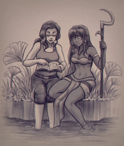 korrasami atlantis au sketch while I watched the movie for the millionth time 