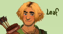 kupo-klein:  Another of my Ocs, Leaf!He lives in the forest trying to live by the old elven tradition. He’s best friends with Dan, the werewolf and a  very suave troll :3  Check my drove of elves ;D  