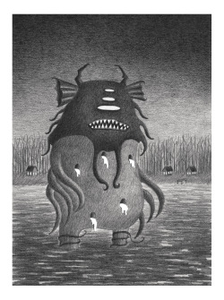 jameslipnickasart: The Lake Zoar Monster by James Lipnickas 2016. Website: jameslipnickas.com Big Cartel: jameslipnickasart.bigcartel.com  
