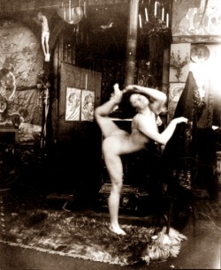 grandma-did:  Model dancing nude in Mucha’s studio, Rue de Grâce, 1901 Paris 