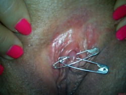 inductionofautosadism:  I did this once. Don’t worry, she was dead.    pussymodsgaloreReal clit piercings (in contrast to misnamed clit piercings which are in fact through the clit hood). Play piercings, temporary piercings, pain games, BDSM. Not to