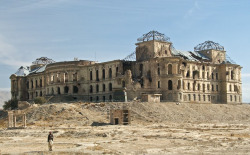 destroyed-and-abandoned:  The Shattered Remains of Afghanistan’s Versailles. Darul Aman Palace, meaning “abode of peace”. Kabul, Afghanistan… Source: Bruce MacRae (flickr)ethan_kahn:source.  Darul Aman Palace (“abode of peace” or, in a double
