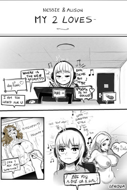 lewdua: “My two loves” - Nessie and Alison Hello lewdies &lt;3 My babies are back! This is the story I made this week. I really hope you’ll enjoy! Hairy version : https://imgur.com/a/e80Gp With this comics format, I am able to make a little bit