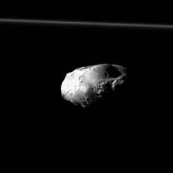 Prometheus and the F Ring #nasa #apod #prometheus #moon #satellite #saturn #rings #fring #cassini #spacecraft #probe #solarsystem #space #science #astronomy