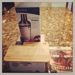 What I got in my #fancybox from Jennifer love Hewitt! #fancy #box #cocktailshaker #bambooboard #cosmopolitan #drinkmarkers #drinkmaker