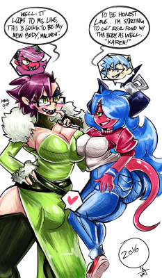   this is a crossover i did with @da-fuzewith karen and her OC malinda swap bodies&hellip; this is just a random doodle i did. and it is not canon im afraid, xD but still like to swap these two around very much. also support my friend fuze, his computer