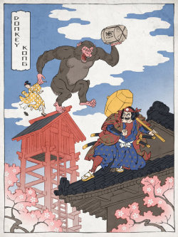 retrogamingblog:  Nintendo games depicted in a traditional Japanese style of painting known as ukiyo-eCreated by thejedhenry