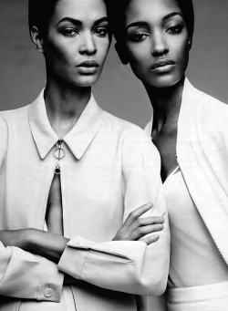 thefashionbubble:  Joan Smalls &amp; Jourdan Dunn in “Spare, Me” for W Magazine February 2014, ph. by Patrick Demarchelier. 