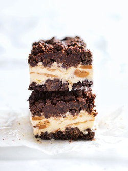 hoardingrecipes:    peanut butter and chocolate brownie ice-cream bars   
