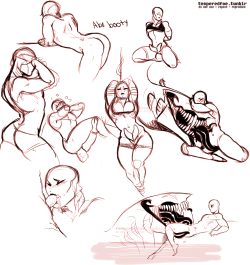 maunderfiend:  Some nsfw doodles of Abe Sapien and also Leviathan Foe thrown in there