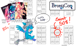 retiredpyramidhead:  theuselesstoe:  Hey all! Sorry for the LONG silence here! I’ve been splitting time between my summer job, my regular job and prepping for….. Bronycon! Come visit me at table 1105! I’ll have prints, buttons and a SUPER HUGE ORIGINAL