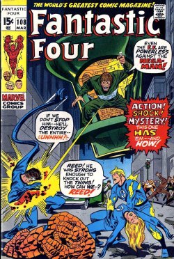 themarvelwayoflife:  Original and reprint. Fantastic Four #108 (1971) by John Buscema and Marvel Selects: Fantastic Four #2 (2000) by Alan Davis.