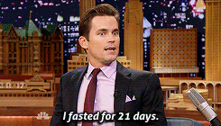 fallontonight:  archivistsrock: Matt Bomer talking about losing 35+ pounds for his role in The Normal Heart. (x)  Matt Bomer and Jimmy have very different diets.