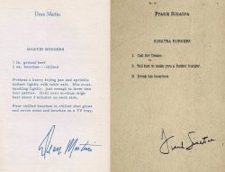 themaninthegreenshirt:Burger recipes from Dean Martin and Frank Sinatra