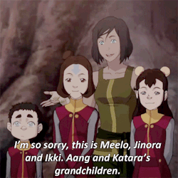 momospabu:  Aang and Katara’s grandchildren meet Toph. 