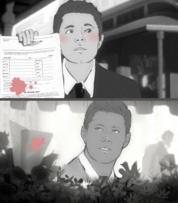 smallworld-inc:  I’m doing the best I can to draw a Jensen/Misha version of the Pixar short “Paperman” (in 10 images) but I suck at drawing pure Disney style (I tried to do it a bit here though). I’m trying to adopt a more cartoony style but I