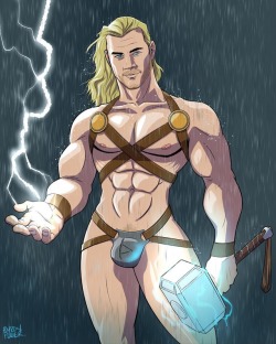 byronpowerart:Behold Gay Porn Thor! Welcome to the dawn of the Gay Porn Avengers! 