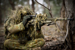 militaryarmament:  Australian Army soldiers from the 2nd Commando Regiment, conducting a sniper stalk at Majura Training Area, Canberra.