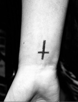 jxck-skellington:  Inverted cross tattoo