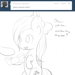 ask-flitter:   F: Yay ribbons. ___ also sketches are more enjoyable :P  Yay pretty ribbons~! :3