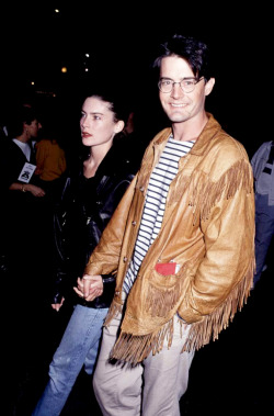 mabellonghetti:  Lara Flynn Boyle and Kyle MacLachlan at the 15th Anniversary of ‘Rocky Horror Picture Show’ - October 20, 1990 at 20th Century Fox Studios in Century City, California, 