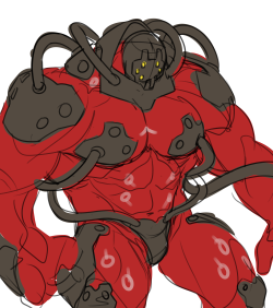 chesschirebacon:  Roided Mecha Hellboy GigasIm thinking on draw more of him, i really liked his concept
