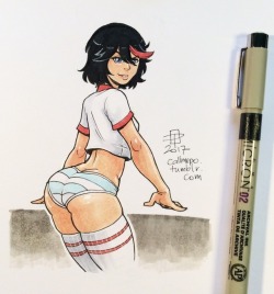 callmepo: Tiny doodle booty pic.   Even when Ryuko is in college… she still loves to wear those striped panties.  my stripped pantie babe! &lt;3 &lt;3 &lt;3 &lt;3 &lt;3please do more Ryuko!!! &lt;3 