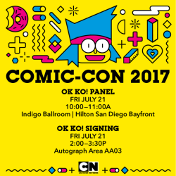 cartoonnetwork:  Check out our newest hero TODAY at Comic Con for an @ok-ko panel and signing with @ianjq! 