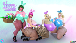 supertitoblog:  Hey everyone, just did a quick pic of Lola Nissa Amanda and Chelsea in bunny outfits. Happy Easter and I hope you guys have fun and relaxing day