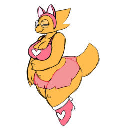 somescrub:  Just the sketch of the pixel sexy Alphys from that pixel comic I did.   &lt; |D’‘‘