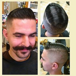 vintagebarbershop:  @staygoldbarbers Haircut by @handlebars_ish13 #staygoldbarbershop #suavecitopomade #stayfirme #staygoldbarbers call for an appointment 909-630-9425 Read more at http://websta.me/p/807293272605771313_4933760#hbvJjhABgcBIuE4v.99