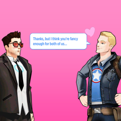 dailysuperhusbands:  your latest gay superhero dating app now out on ios &amp; android(screenshots courtesy of @janekburza, touch-ups by @colonelrogers) 