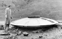 Flying saucer found in the Hollywood Hills by importer Robert Balzer, 24th January 1957.