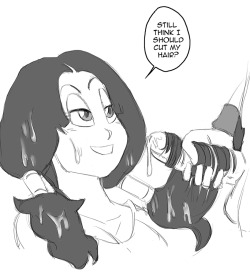   Anonymous said to funsexydragonball: how about videl getting her pigtails cummed on by gohan?  Unfortunately for Videl, his answer was still yes.