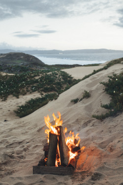 imbradenolsen:  camp fire at the beach in Monterey 