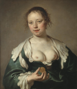 hags-anonymous:  carrscracker:    Jacob Adriaensz Backer, Half‑Naked Woman with a Coin, oil on canvas, ca. 1636  titties out… got my coin ready to go… like! who is this bitch???? love her  